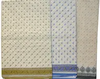 Sari, Cotton Printed -- Pattern on light background