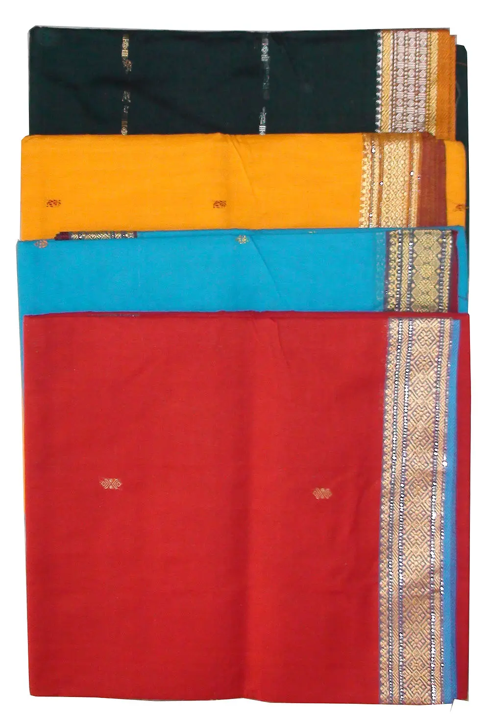 Saloni Sari -- Fine Jute-Cotton, Printed pattern on color background