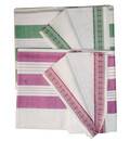 Sari, Cotton Printed -- Plain White Sari with Color Pattern Borders