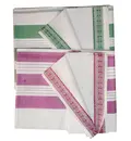 Sari, Cotton Printed -- Plain White Sari with Color Pattern Borders