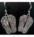 Earrings Small Lotus Feet (one side Krishna other side Radharani)(Pair)