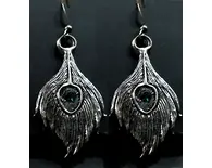 Earrings Diamond Peacock Feather (Pair)