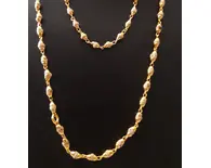 Gold Plated Silver Tulsi Necklace - Small Beads