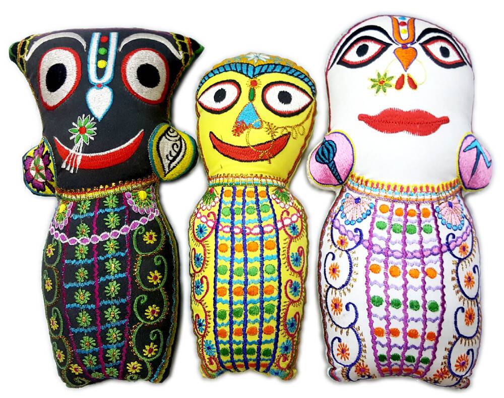 Childrens Stuffed Toy: Set of 3 Jagannatha - Baladeva - Subudra Dolls (10\")