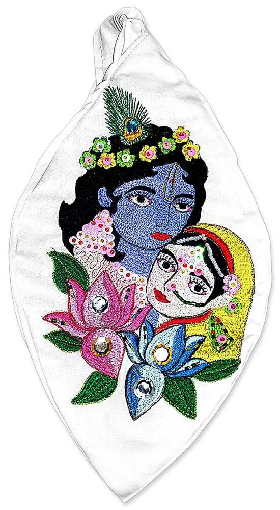 \'Pearl\' Embroidery Radha & Krishna Bead Bag