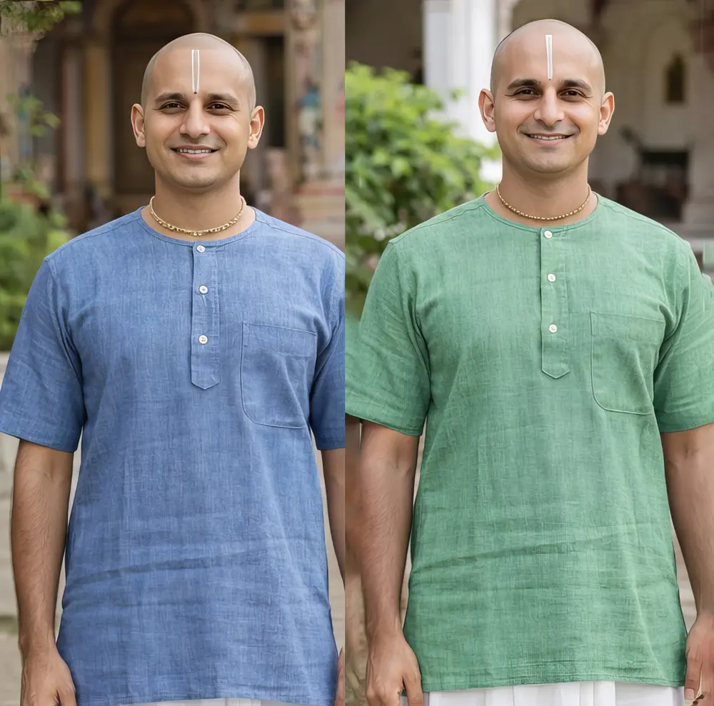 Kurta -- Cotton Khadi, Plain Color