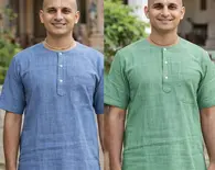 Kurta -- Cotton Khadi, Plain Color Kurta -- Cotton Khadi, Plain Color