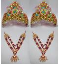 Large Crown and Necklace Set -- Type 3 -- For 20\"-30\" Deities (pair)