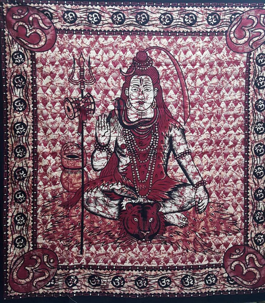 Lord Shiva Backdrop Cotton Print (220x210 cm)