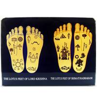 Acrylic Stand -- Radha Krishna Lotus Feet (4" x 3")