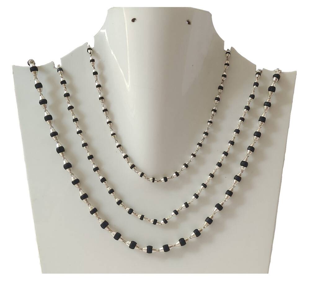 Silver Tulsi Necklace - Small Beads
