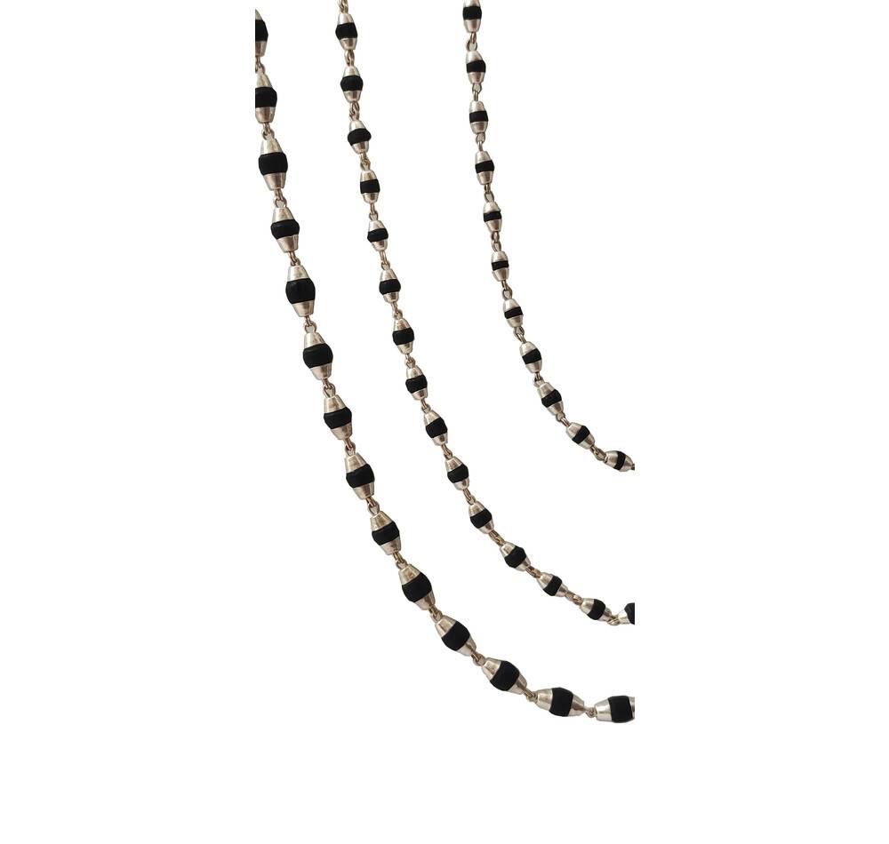 Exquisite Black Rough Diamond Bead Necklace with Silver Clasp | DeKulture