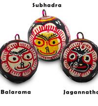 Jagannatha, Balarama and Subhadra Hanging Globes (set of 3)