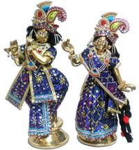 Radha Krishna Deities (Brass 12")