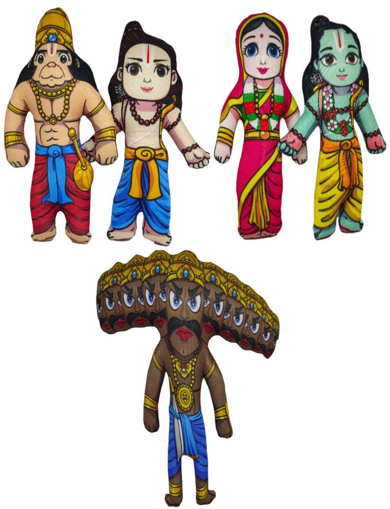 Characters of the Ramayana Children\'s Stuffed Toys (set of 5)