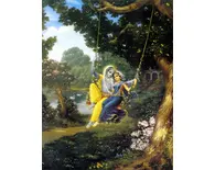 Radha and Krishna on Swing (Greeting Card Pack of 10)