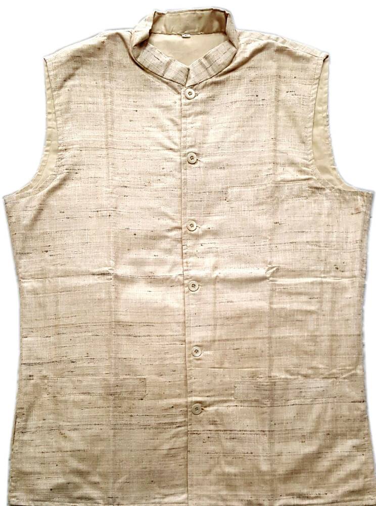 Raw Silk Vest / Waistcoat for Men