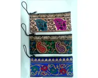 Zip Bag With Finger Thread in Traditional Indian Designs (3.5" x  7.9")