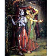 Radha and Krishna in Rain (Greeting Card Pack of 10)
