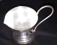 White Metal Single Ghee Lamp