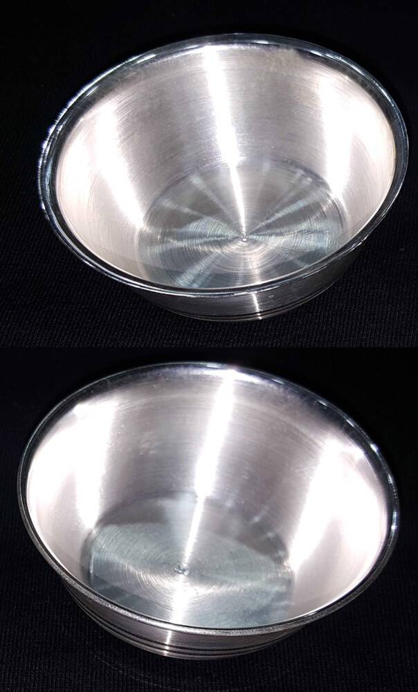 White Metal Bowl for Prasadam Offering (Set of 2)