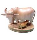 Wooden Cow With Calf 5\"x4\"