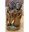 Radha Krishna Wooden Hand Carved (5\" high)