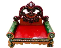 Wooden Singhasan / Vyasasana with Decoration 6x5"