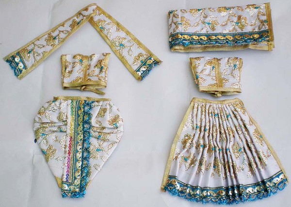 Radha Krishna Dress With Sequins -- Orange