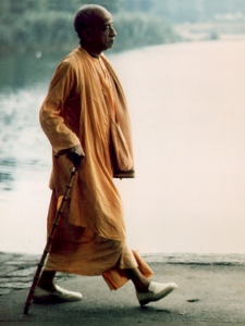 Prabhupada Photos - Srila Prabhupada Walking by Water